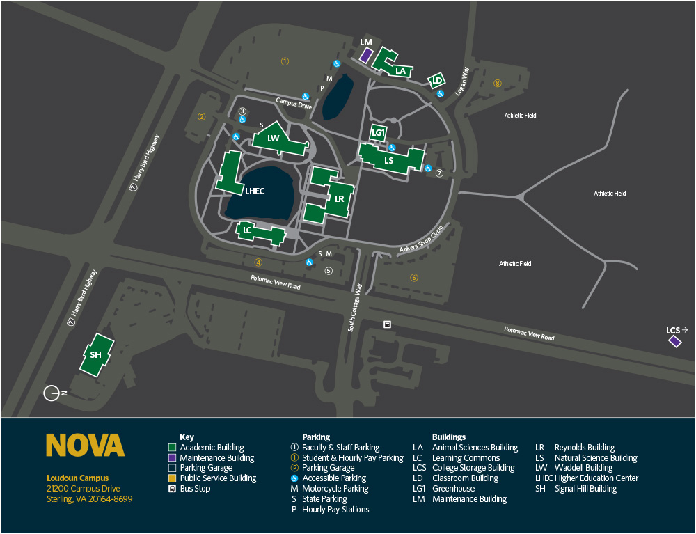 A map of NOVA's Loudoun campus