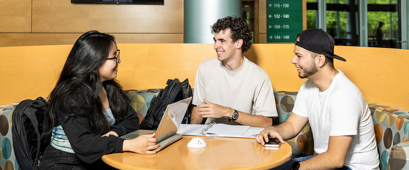students sitting around a table
