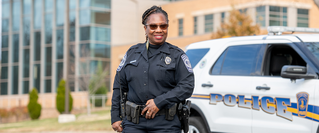 police officer on campus