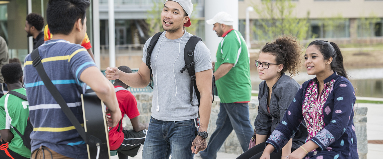 students enjoying an outdoor event