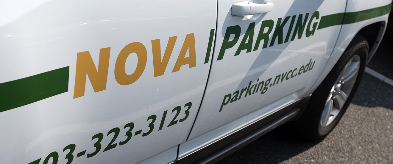 The side of a NOVA Parking patrol car
