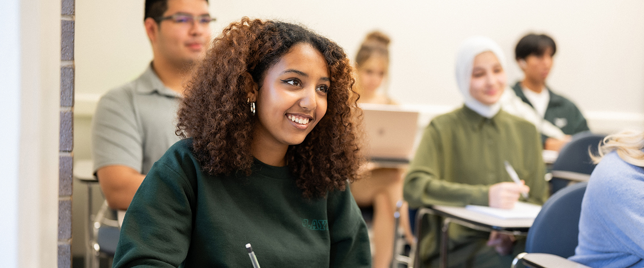 student in classroom