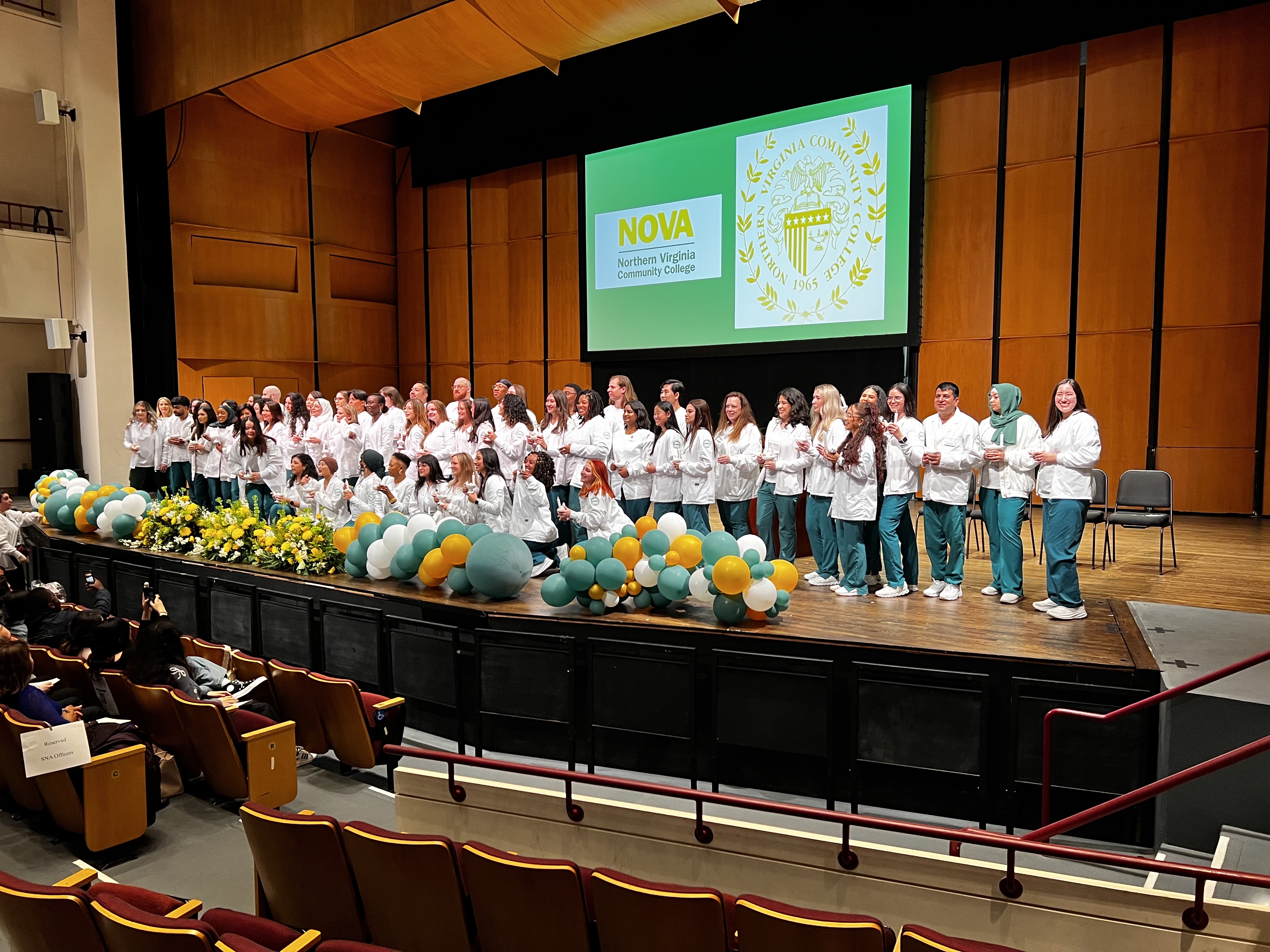 Students on stage
