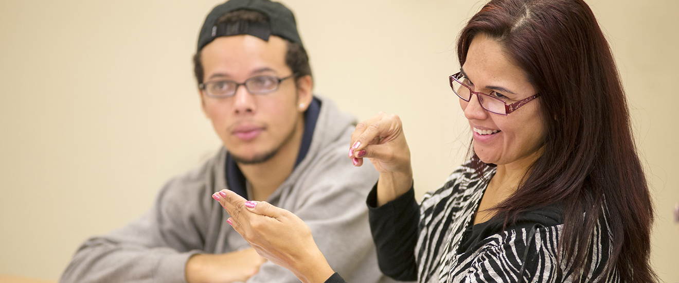 students using sign language