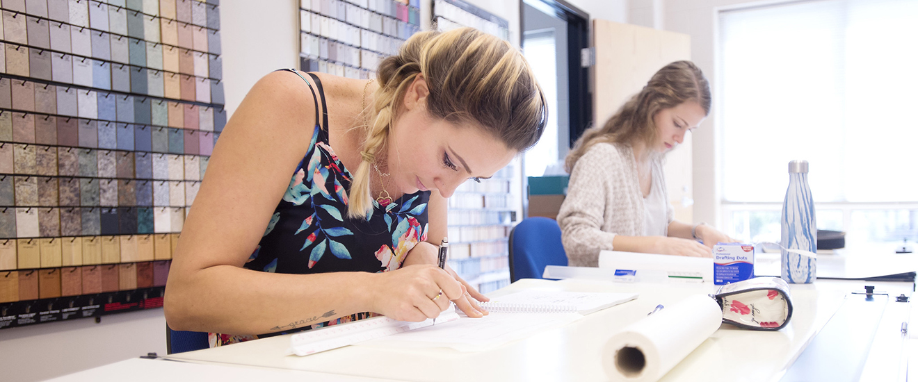 Students working in the classroom