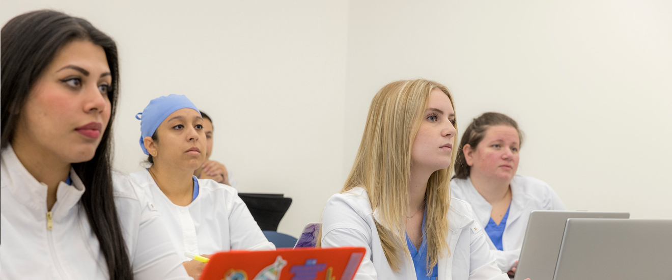 Students training in a classroom