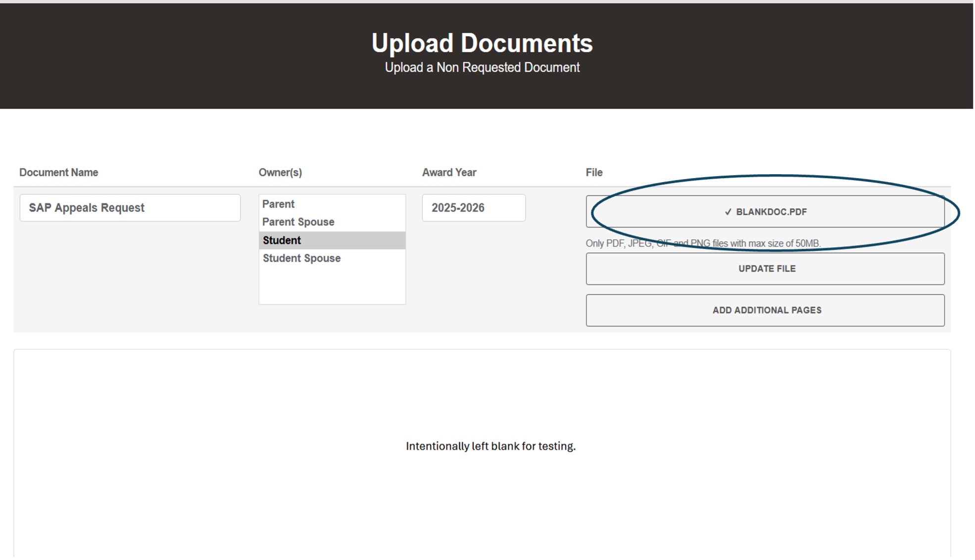 non requested document