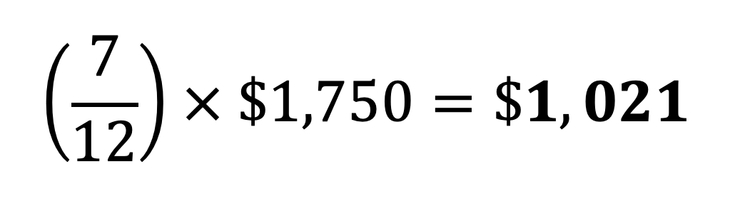 subsidized loan max example, equalling $1,021