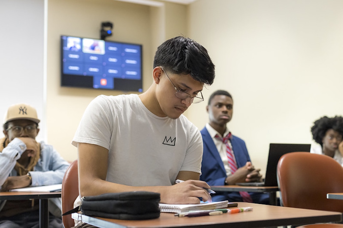 student in a classroom