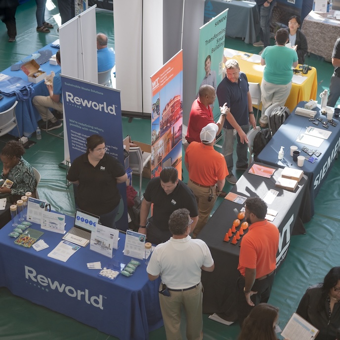 people at a career fair