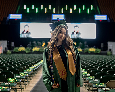 student at commencement