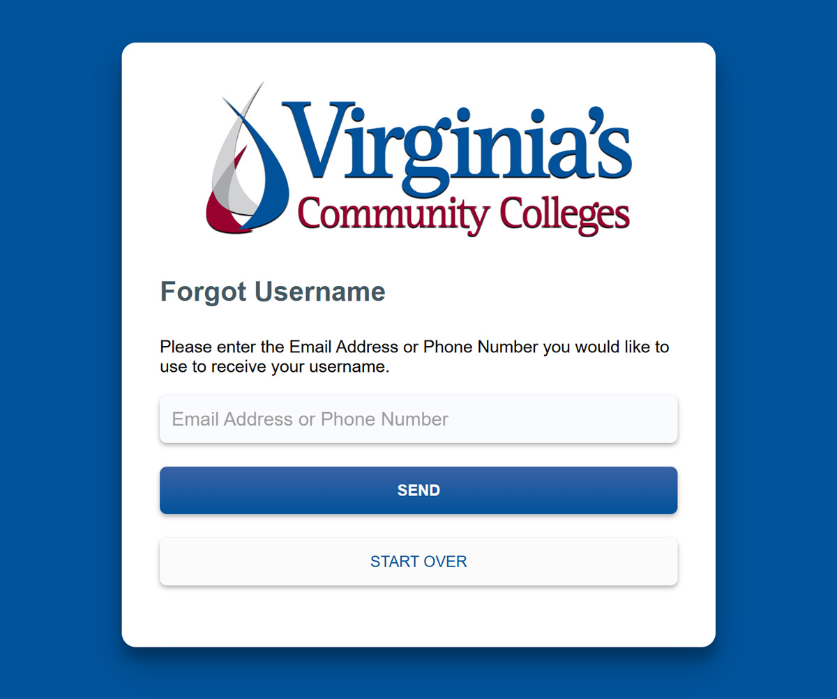 The Forgot Username field.
